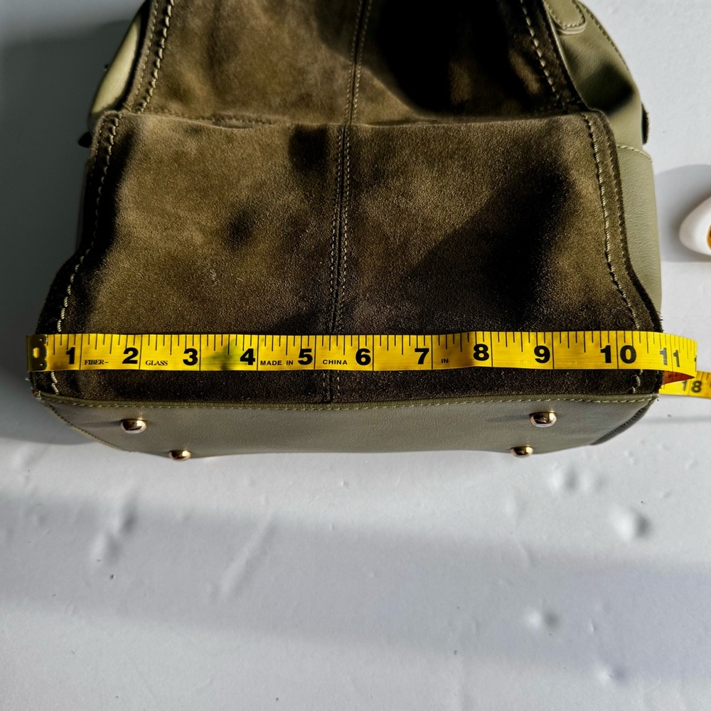 Moda Luxe Olive Green Suede & Leather Backpack Vegan - Picture 6 of 16